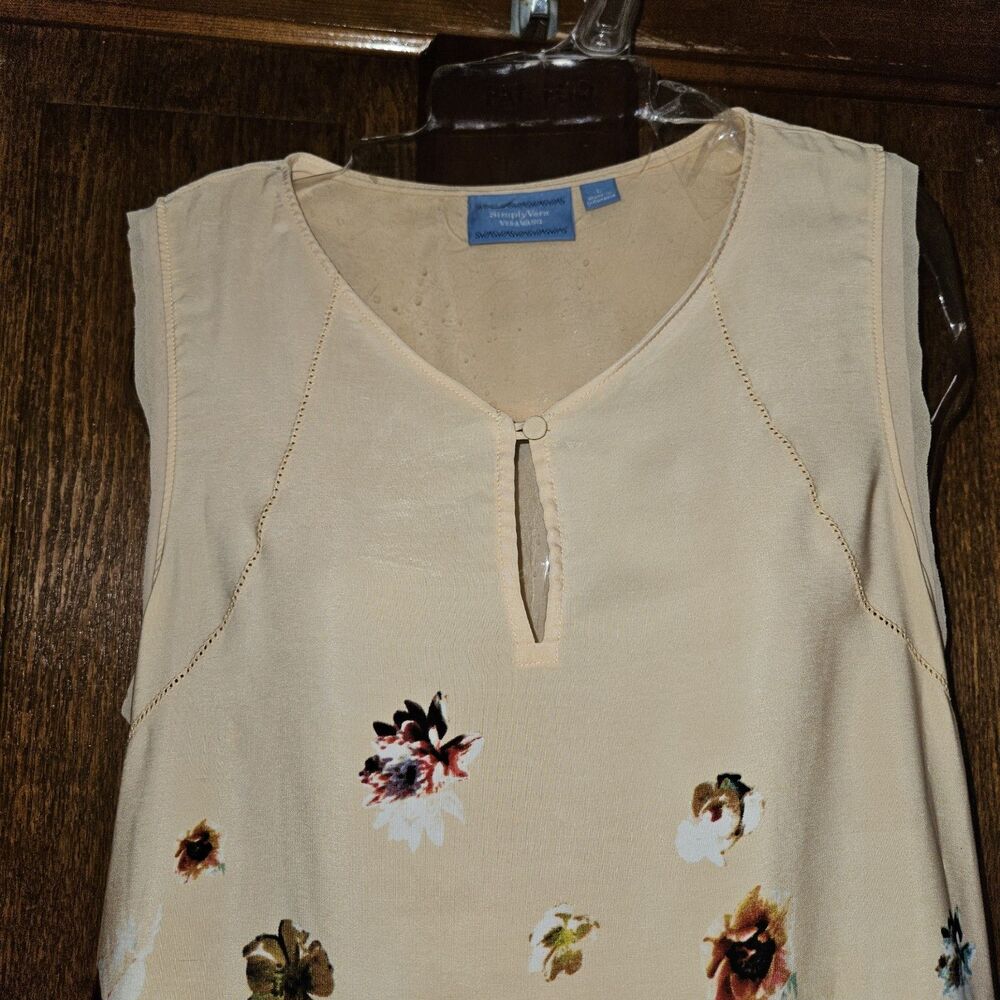 SIMPLY VERA Vera Wang Floral High Low Dress | Peach Botanical Artist Womens L - Picture 3 of 6